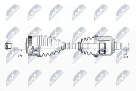 ПІВВІСЬ | HYUNDAI IX35 2.0 2WD/4WD 10-, KIA SPORTAGE 2.0 2WD/4WD 10- /ПЕРЕД,ПРАВ,ATM/ NTY NPWHY543