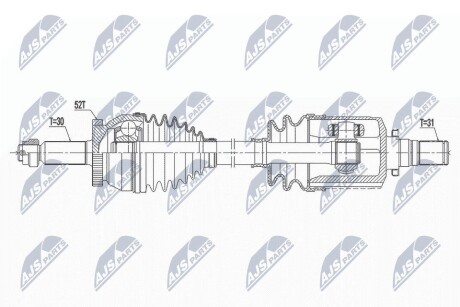 Приводной вал (полуось) hyundai ix55 3.0v6 crdi 08 лев,495003j050 NTY NPWHY561