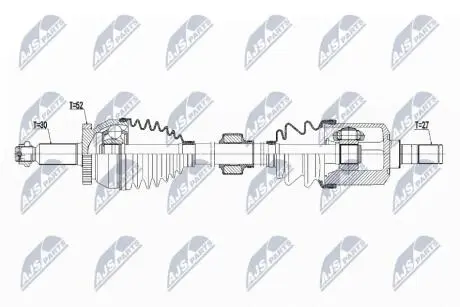 ПІВВІСЬ | HYUNDAI SANTA FE I 2.7V6 04-, SANTA FE II 2.7V6 06- /ЛІВ,ATM/ NTY NPWHY565