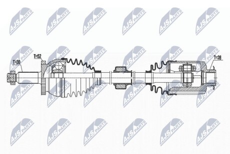 ПІВВІСЬ | HYUNDAI SANTA FE III 2.4 4WD 12-, KIA SORENTO 2.4 2WD/4WD 12- /ПЕРЕД,ПРАВ,ATM/ NTY NPWHY575