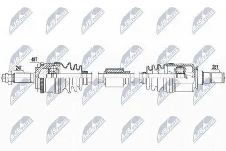ПІВВІСЬ | HYUNDAI I10 1.0 11-, 1.1 08-13, 1.2 08- /ПРАВ/ NTY NPWHY587