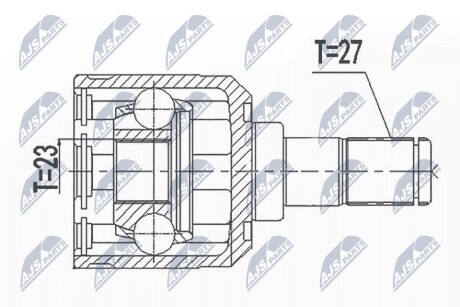 ШАРНІР РІВНИХ КУТОВИХ ШВИДКОСТЕЙ | HYUNDAI SANTA FE I 2.4 4WD 01-06, SANTA FE II 4WD 06-12, TUCSON 4WD 06-10 /ЗАД,L=P/ NTY NPWHY596