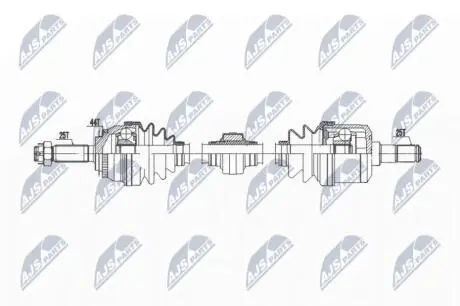 ПІВВІСЬ | HYUNDAI MATRIX 1.6 01- /ЛІВ,MTM/ NTY NPWHY613