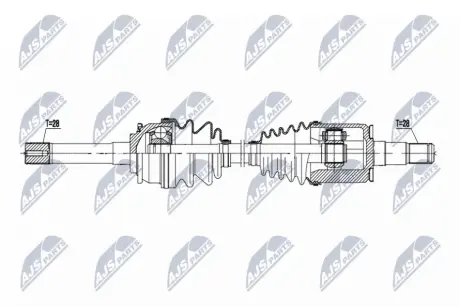 Полуось HYUNDAI TERRACAN 2.9CRDI,3.5V6 01- 51610-H1000 NTY NPW-HY-641