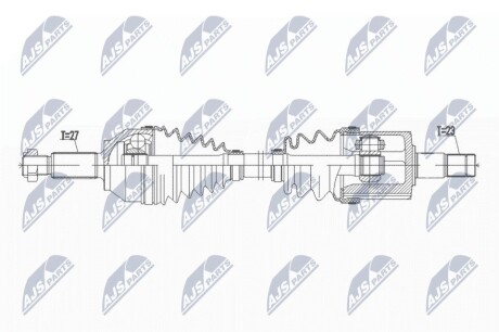 ПІВВІСЬ | JAGUAR X-TYPE 2.5 V6 2WD/4WD, 3.0V6 2WD/4WD 01-08 /ПЕРЕД,ПРАВ,MTM,ATM/ NTY NPWJG004