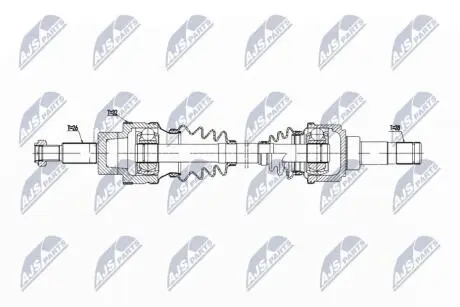 ПІВВІСЬ | JAGUAR X-TYPE X400 2.2D,2.1 V6,2.5 V6,3.0 V6 02-09 /ЗАД,ПРАВ,MTM,ATM/ NTY NPWJG006