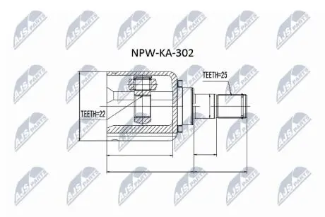 Внутренний шрус kia ceed 1.4 45444,495921h010 NTY NPWKA302
