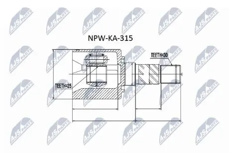 Шарнир равных угловых скоростей левый kia sorento, 49592-3E000 NTY NPWKA315