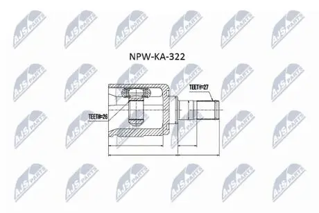Внутренний шрус kia ceed 1.6crdi 06, NTY NPWKA322