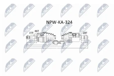 ПІВВІСЬ | KIA CEED 2.0CRDI 06- /MTM ПРАВ/ NTY NPWKA324