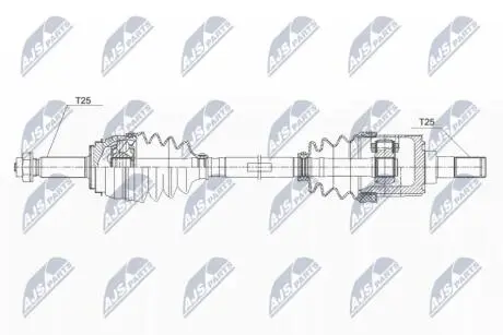 ПІВВІСЬ | KIA RIO III 1.4,1.6 11-, HYUNDAI ACCENT IV 1.4,1.6 10- /ЛІВ/ NTY NPWKA356