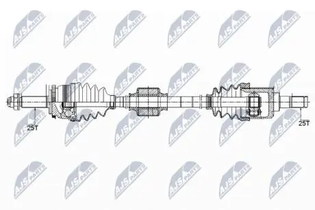 ПІВВІСЬ | KIA RIO III 1.4,1.6 11-, HYUNDAI ACCENT IV 1.4,1.6 10- /ПРАВ/ NTY NPWKA358