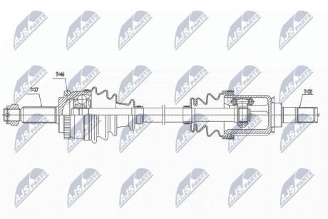 Приводной вал (полуось) kia ceed 1.4 1.6 0612, NTY NPWKA368