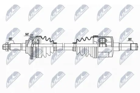 ПІВВІСЬ | KIA CARNIVAL 2.9CRDI I/II 99-06 /ЛІВ,ATM/ NTY NPWKA372