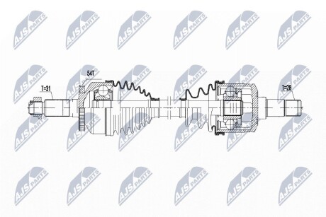 ПІВВІСЬ | KIA CARNIVAL/GRAND CARNIVAL 2.7,2.9CRDI 06- /ЛІВ,MTM/ NTY NPWKA378