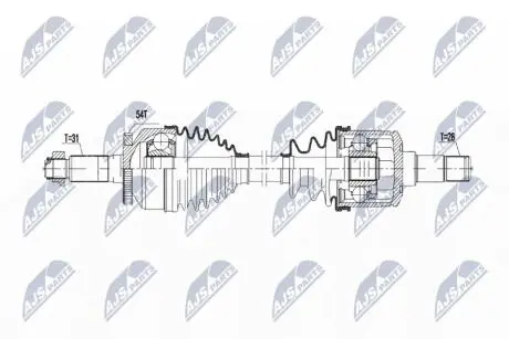 ПІВВІСЬ | KIA CARNIVAL/GRAND CARNIVAL 2.7,2.9CRDI 06- /ЛІВ,MTM/ NTY NPWKA378