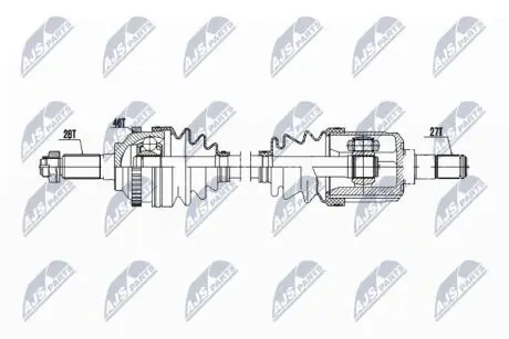 ПІВВІСЬ | KIA CARENS II/III 2.0CRDI 02- /ЛІВ,MTM/ NTY NPWKA386