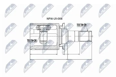 ШАРНІР РІВНИХ КУТОВИХ ШВИДКОСТЕЙ | LAND ROVER DISCOVERY III/IV 05-10-, RANGE ROVER SPORT I/II 05-10- /ЛІВ/ NTY NPWLR008