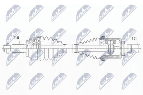 ПІВВІСЬ | LAND ROVER DISCOVERY SPORT L550 2.0D,2.2D 4WD 14-, RANGE ROVER EVOQUE 2.2D 4WD 11- /ПЕРЕД,ЛІВ,ATM/ NTY NPWLR021