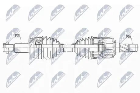 ПІВВІСЬ | RANGE ROVER EVOQUE L538 2.0,2.0D,2.2D 4WD 11-19 /ЗАД,L=P,MTM,ATM,EFFICIENT DRIVELINE/ NTY NPWLR025