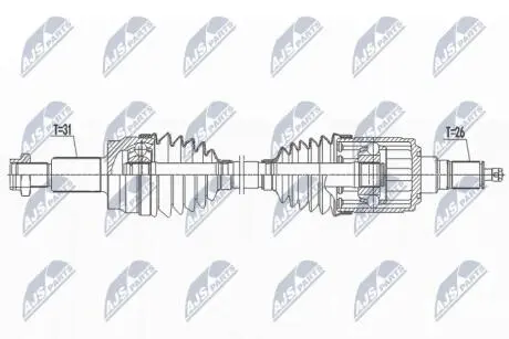 ПІВВІСЬ | RANGE ROVER EVOQUE L538 2.0,2.0D,2.2D 4WD 11-19 /ЗАД,L=P,MTM,ATM, DYNAMIC DRIVELINE/ NTY NPWLR027