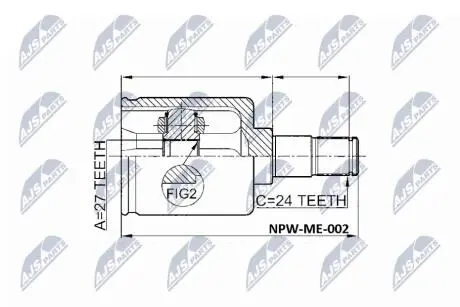Внутренний шрус mercedes cklasa 203 4matic 0005 eklasa w211 4matic 0209,2113301801 NTY NPWME002