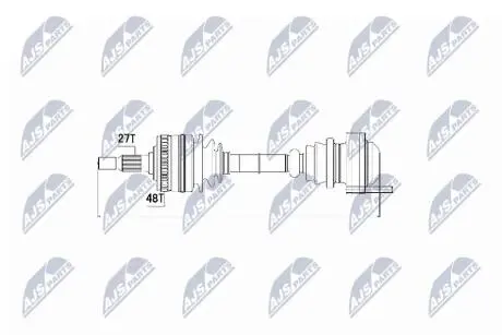 ПІВВІСЬ | MERCEDES VITO 108D,110TD,113,114 96-03, KLASA V V200,V230,V230TD 96-03 Л/П NTY NPWME020