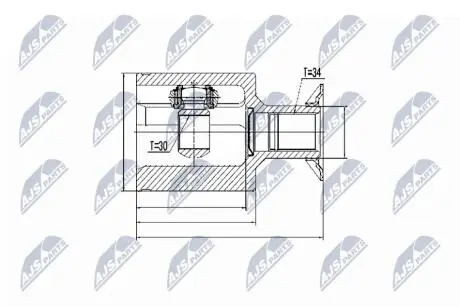 Внутренний шрус mercedes e klasa 4matic w210 передняя, 2103300901 NTY NPWME024
