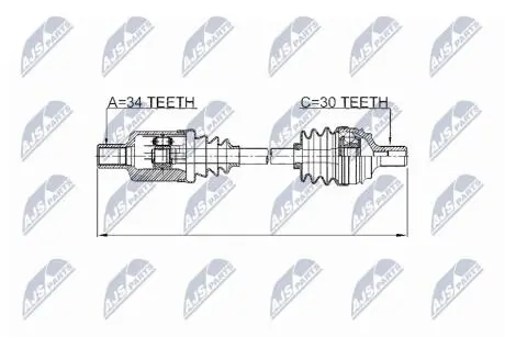 ПІВВІСЬ | MERCEDES 4MATIC E KLASA W212/S212 08-13, S KLASA W221 04-13, CL 216 05-13, CLS 218 10- /ЛІВ, ПЕРЕД/ NTY NPWME035