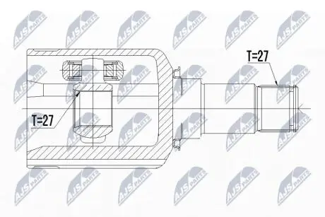 ШАРНІР РІВНИХ КУТОВИХ ШВИДКОСТЕЙ | MERCEDES 4MATIC E 212 08-13, S 221 04-13, CL 216 05-13, CLS 218 10- /ПЕРЕД,ПРАВ/ NTY NPWME043
