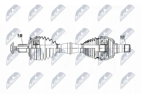 ПІВВІСЬ | MERCEDES W176 A160/A180 12-, W242/W246 B160/B180 11-, C117/X117 CLA180/CLA200/CLA250 W117 13- /ATM,ПЕРЕД,ЛІВ/ NTY NPWME065