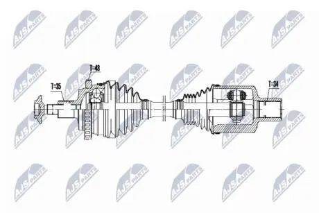 ПІВВІСЬ | MERCEDES S350/S430/S500 4MATIC 02-05 /ATM,ПЕРЕД,ЛІВ/ NTY NPWME073