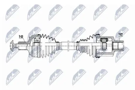 ПІВВІСЬ | MERCEDES S W222/C217/A217 13- /ATM,ПЕРЕД,ЛІВ/ NTY NPWME075