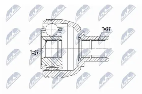 ШАРНІР РІВНИХ КУТОВИХ ШВИДКОСТЕЙ | MERCEDES A200 W176, B200 W246 11-, CLA C117/X117 13- /ПЕРЕД,ПРАВ/ NTY NPWME080