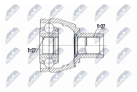 ШАРНІР РІВНИХ КУТОВИХ ШВИДКОСТЕЙ | MERCEDES W176 A160/A180 12-, W242/W246 B160/B180 11-, C117/X117 CLA180/CLA200/CLA250 W117 13- /ATM,ПЕРЕД,ЛІВ/ NTY NPWME082