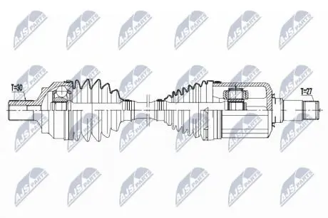 ПІВВІСЬ | MERCEDES GLK X204 4MATIC 08-15 /ПЕРЕД,ПРАВ,ATM,OSЈONA PRZEGUBU CR/ NTY NPWME098