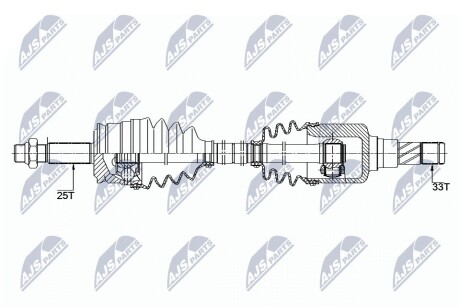 ПІВВІСЬ | SMART FORFOUR 1.1, 1.3 04-06, MITSUBISHI COLT 1.1,1.3 04-12 /ПРАВ/ NTY NPWME118