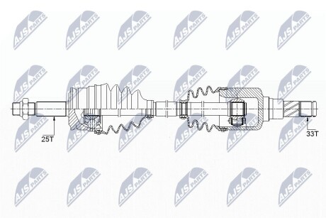 ПІВВІСЬ | SMART FORFOUR 1.1, 1.3 04-06, MITSUBISHI COLT 1.1,1.3 04-12 /ЛІВ/ NTY NPWME124