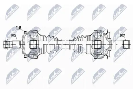 ПІВВІСЬ | MERCEDES C W203/S203/CL203 C220CDI 03-, C280/C350 05- /ЗАД,ATM,Л/П/ NTY NPWME132