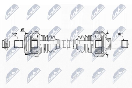 ПІВВІСЬ | MERCEDES E W211/S211 E200CDI/E220CDI/E280CDI/E280 02- /ЗАД,ATM,Л/П/ NTY NPWME136 (фото 1)