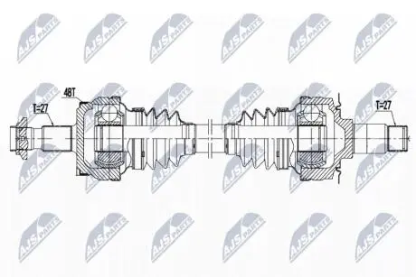 ПІВВІСЬ | MERCEDES C W204/S204/C204 07- /ЗАД,ATM,Л/П/ NTY NPWME138