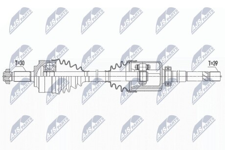 Приводной вал (полуось) mercedes vito w447 109cdi 110cdi, NTY NPWME152