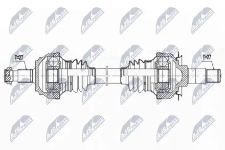 ПІВВІСЬ | MERCEDES C W205/S205 C200,C200BLUETEC, C220D BLUETEC 14- /ЗАД,ПРАВ,ATM 7B 9B/ NTY NPWME156