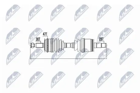 ПІВВІСЬ | MITSUBISHI L200 KB4T 05- /ЛІВ/ NTY NPWMS000