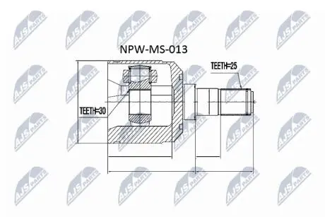 ШАРНІР РІВНИХ КУТОВИХ ШВИДКОСТЕЙ | MITSUBISHI SPACE WAGON N33 92-, COLT/LANCER C51A-C77A 88-96, CB/CD 91- NTY NPWMS013