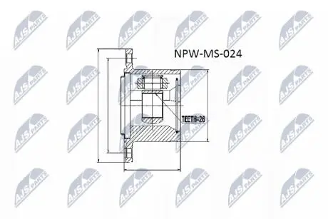 Внутренний шрус mitsubishi pajero v14wv55w 9104 pajero sport k94w,mb886682 NTY NPWMS024