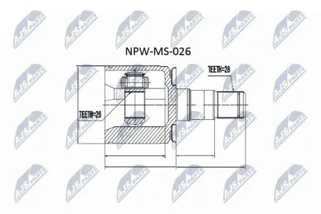 Внутренний шрус mitsubishi pajero v14wv55w 9104 pajero sport k94w,mb886681 NTY NPWMS026