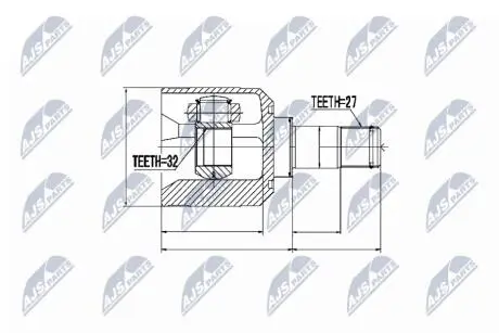 Внутренний шрус mitsubishi asx 10 eclipse сша dk2,3815a437 NTY NPWMS036