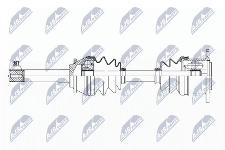 ПІВВІСЬ | MITSUBISHI L200 4WD 2.4,2.5TD 96-07, PAJERO 90-00, PAJERO SPORT 2.5TD 98- /ПРАВ,ПЕРЕД/ NTY NPWMS051