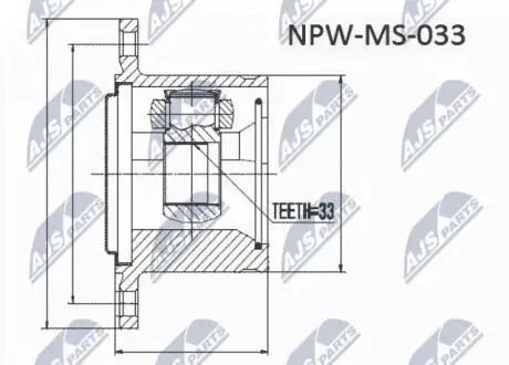 Внутренний шрус mitsubishi 4wd pajero 98 l200 96 mr528711 NTY NPWMS054